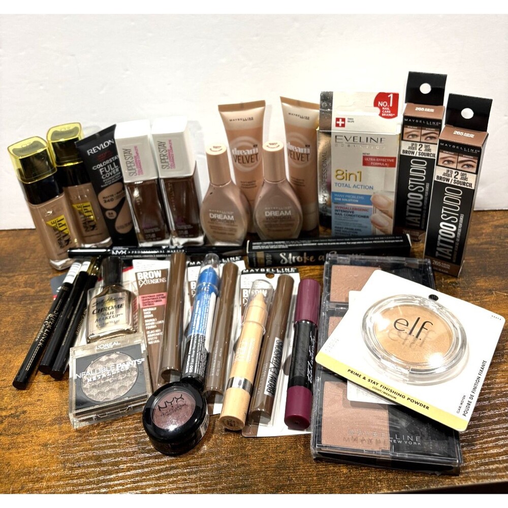 30 Pc Name Brand Mixed Makeup Wholesale Lot Maybelline L'Oreal NYX Revlon Etc